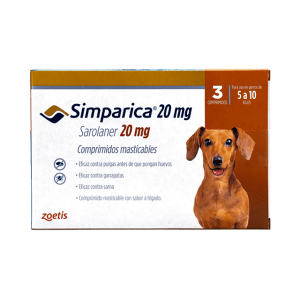 Simparica perro. Antiparasitario contra pulgas y garrapatas