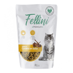 FELLINI SNACK HUMEDO PARA GATOS CORDERO EN SALSA 85G