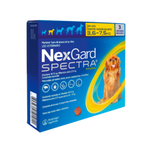 NEXGARD SPECTRA 3.6 A 7.5 KG - 3 COMPRIMIDOS ANTIPULGAS&GARRAPATAS