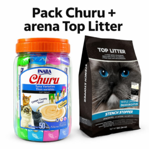 Pack Churu 50 Und Sabor Atun + Arena Top Litter 12kg