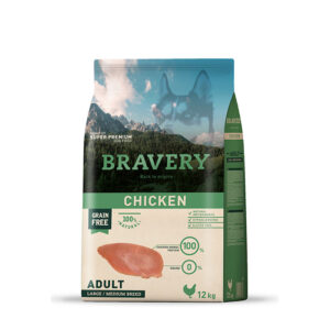 BRAVERY PERRO ADULTO LARGE&MEDIUM CHICKEN 12KG