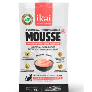 Mousse IKAI Salmon Cangrejo Cuidado Digestivo para gatos 60 gr